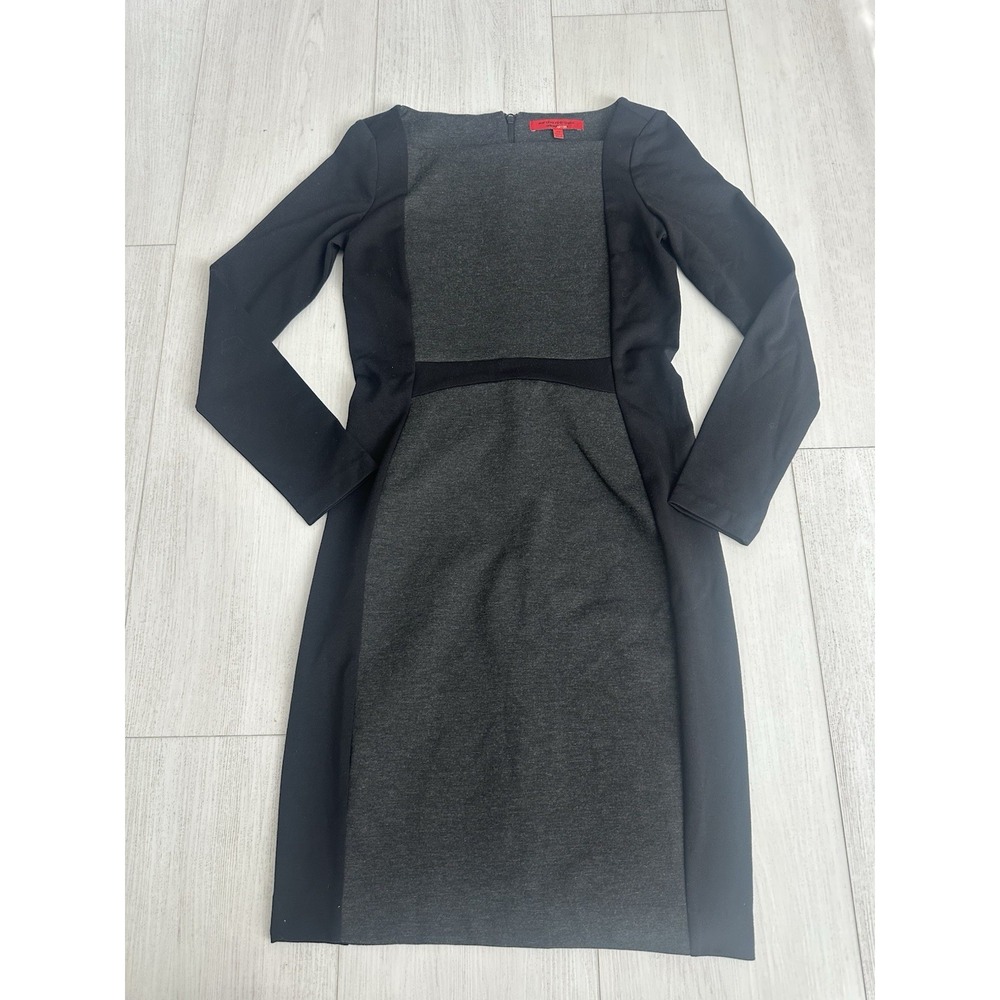 Narciso Rodriguez for Design Nation Cocktail Dress Sz XS Gray Black Color Block